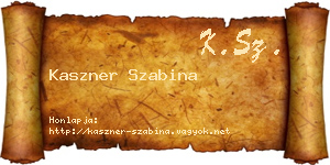 Kaszner Szabina névjegykártya